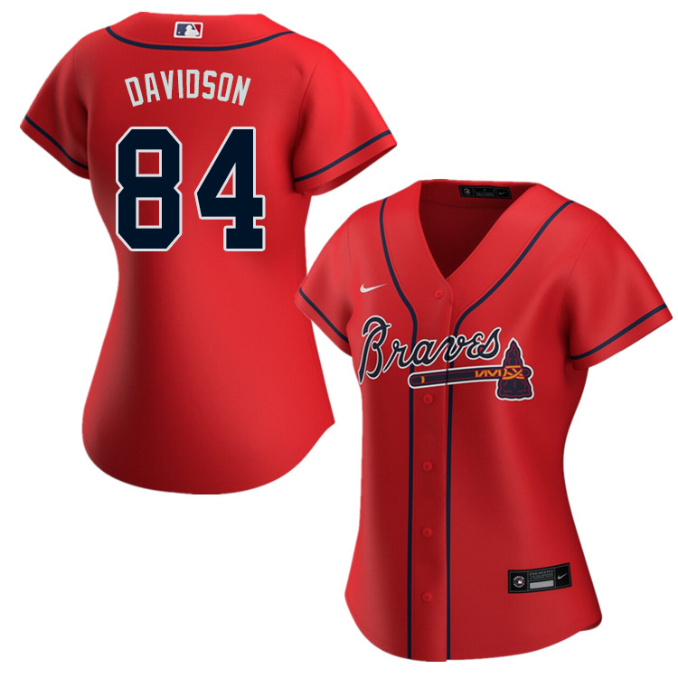 Nike Women #84 Tucker Davidson Atlanta Braves Baseball Jerseys Sale-Red